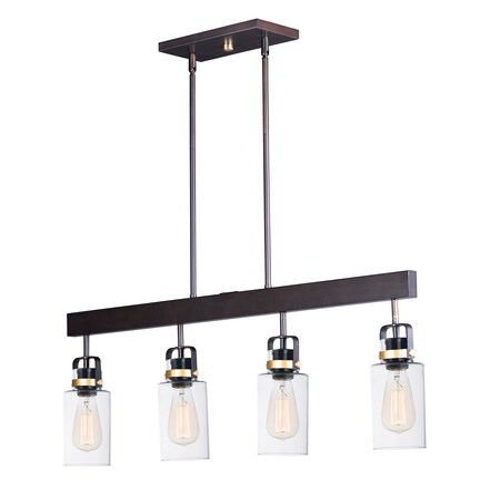 Magnolia 4-Light 5 Wide Bronze / Gold Linear Pendant